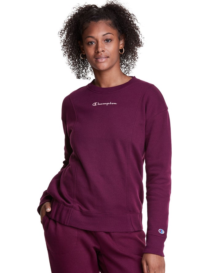 Champion Fleece Crew Sweatshirt Dames - DonkerPaars - Belgie 5270COXBS